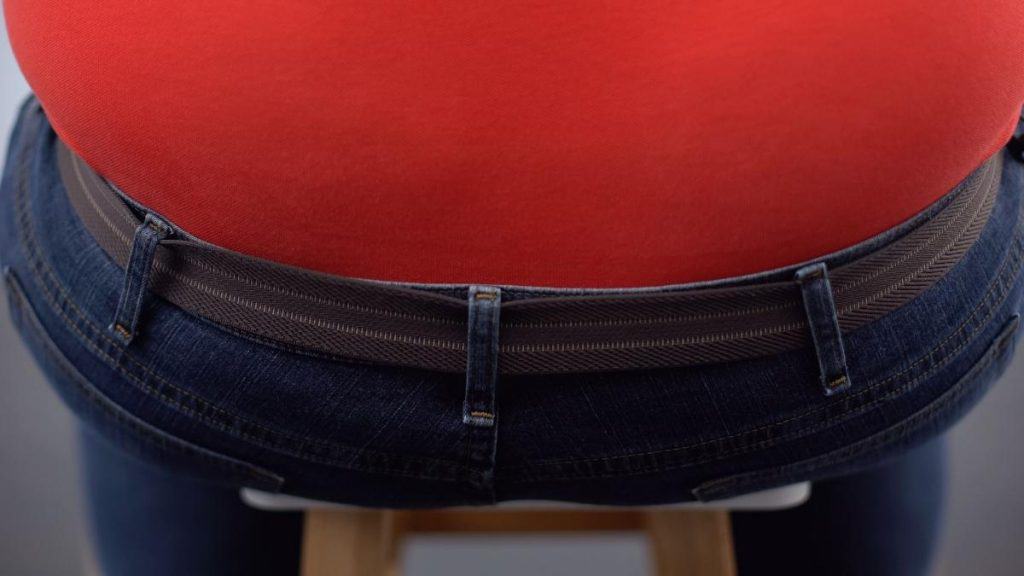 The 59 inch butt of an overweight man