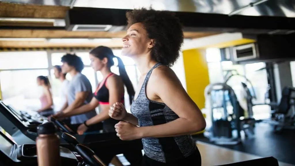 A woman running on the treadmill