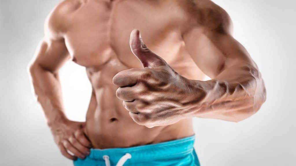 A bodybuilder showing his 7 inch wrist