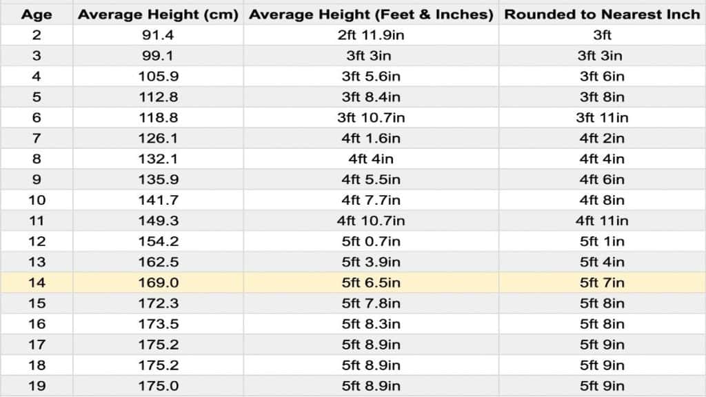 Average Height For A 14 Year Old Boy And A 14 Year Old Girl