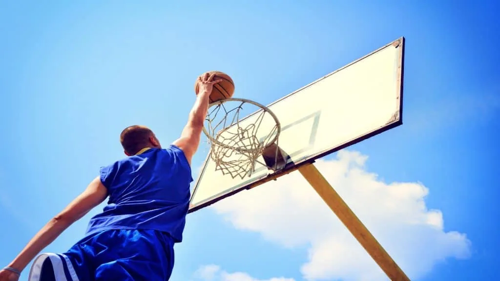 A man playing basketball