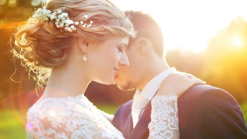 A couple on their wedding day