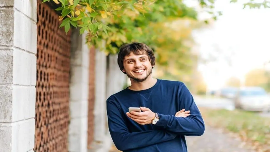 A man using his phone