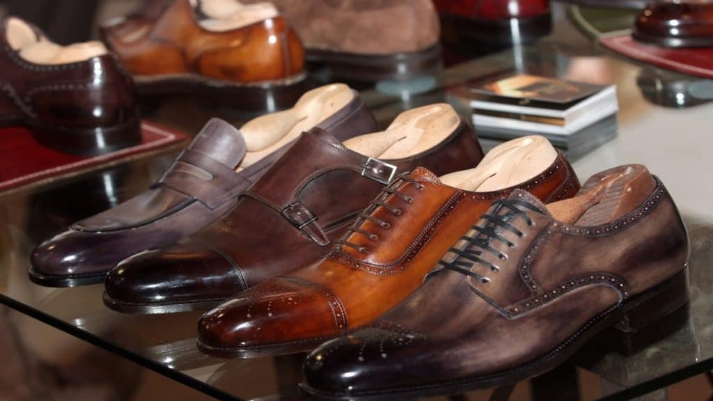 Men's formal shoes on the table