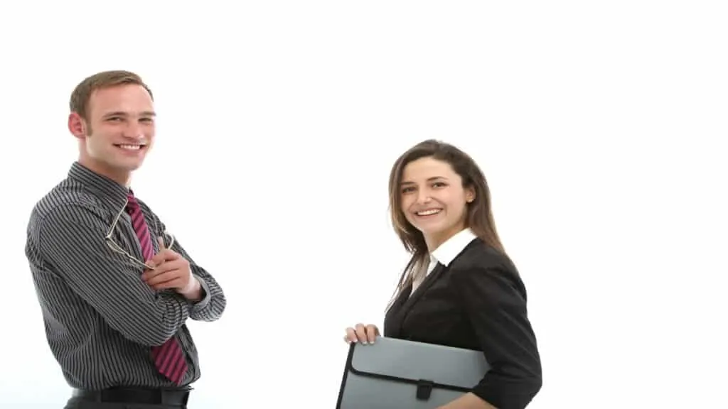 A short woman standing next to a tall man