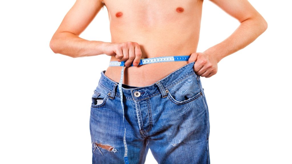 A BMI 22 male measuring his body