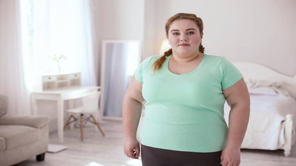 An obese BMI 45 female