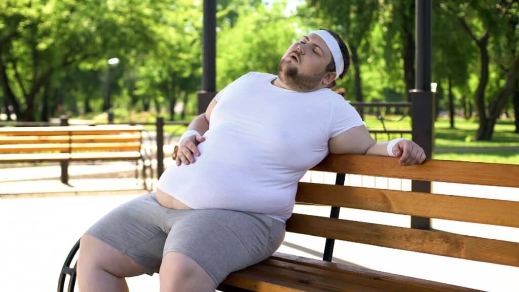 An obese man with a body mass index of 51